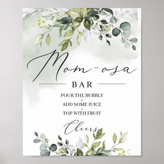 Aquarellpflanze boho Mama-osa Bar Poster (Vorne)