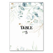 Aquarellpflanze Eukalyptus-Tischkarte Tischnummer (Vorderseite)