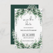 Aquarellpflanze Foliage Eukalyptus Wreath Save The Date (Vorne/Hinten)