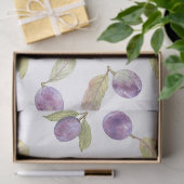 Aquarellpflanze Frucht mit Blätter Weiß Seidenpapier (Geschenk)