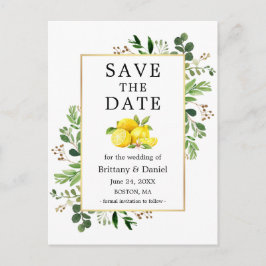 Aquarellpflanze Lemons Save the Date Postkarte