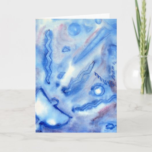 Aquarellpflanze Satellit Karte (Vorderseite)