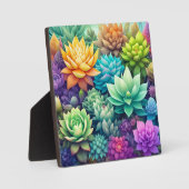 Aquarellpflanze Succulents Collage Fotoplatte (Vorderseite)