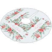 Aquarellpflanze und Grünpflanzen Polyester Weihnachtsbaumdecke (Schrägansicht)