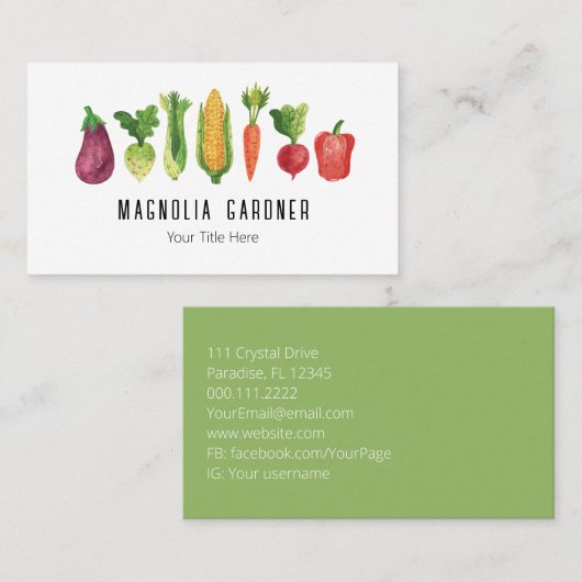 Aquarellpflanze Visitenkarte (Vorne/Hinten)