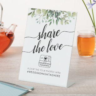 Aquarellpflanzen Die Liebe Hochzeit Hashtag teilen Sockelschild