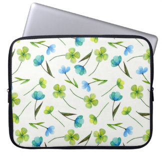 Aquarellpflanzen: Nahtloses florales Muster. Laptopschutzhülle
