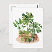 Aquarellpflanzen Postkarte (Vorne/Hinten)