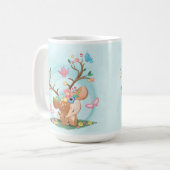 Aquarellpflanzen, Vögel, Schmetterlinge Kaffeetasse (Vorderseite Links)