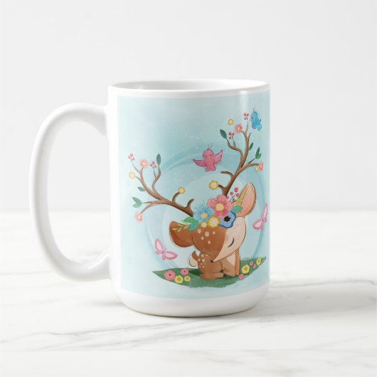 Aquarellpflanzen, Vögel, Schmetterlinge Kaffeetasse (Links)