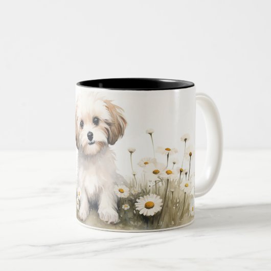 Aquarellpfosten in Milchprodukten Zweifarbige Tasse (VorderseiteRechts)