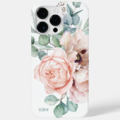 Aquarellpfropfen und Rose mit Ihrer Monogramm Case-Mate iPhone Hülle (Rückseite)