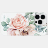 Aquarellpfropfen und Rose mit Ihrer Monogramm Case-Mate iPhone Hülle (Rückseite (Horizontal))