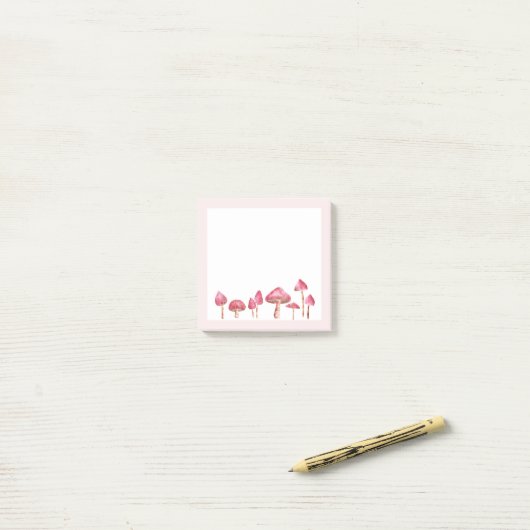 Aquarellpilz Post-it Klebezettel (Auf Schreibtisch)