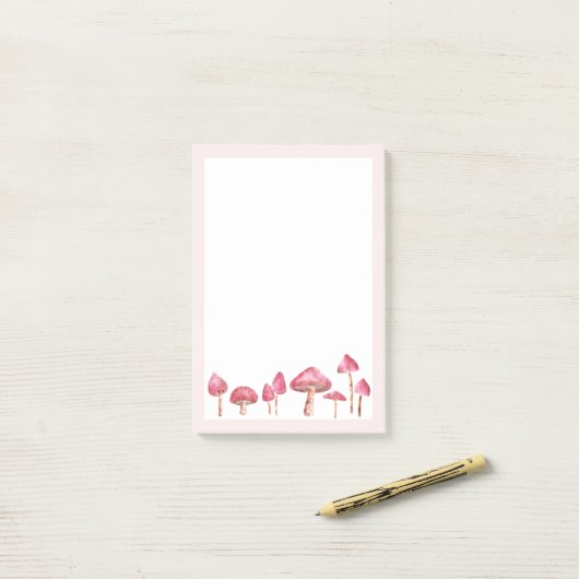 Aquarellpilz Post-it Klebezettel (Auf Schreibtisch)