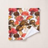 Aquarellpilze Niedliches Fallmuster Badhandtuch Set (Waschlappen)