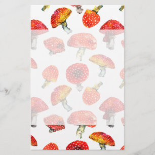 Aquarellpilze Niedliches Fallmuster Briefpapier