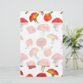 Aquarellpilze Niedliches Fallmuster Briefpapier (Stehend Vorderseite)