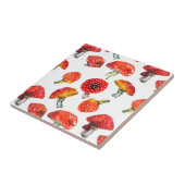 Aquarellpilze Niedliches Fallmuster Fliese (Seite)