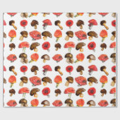 Aquarellpilze Niedliches Fallmuster Geschenkpapier (Flach)