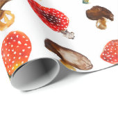 Aquarellpilze Niedliches Fallmuster Geschenkpapier (Rolleneckpunkt)