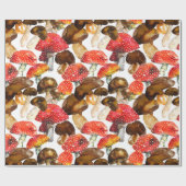 Aquarellpilze Niedliches Fallmuster Geschenkpapier (Flach)