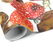 Aquarellpilze Niedliches Fallmuster Geschenkpapier (Rolleneckpunkt)