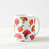 Aquarellpilze Niedliches Fallmuster Kaffeetasse (VorderseiteRechts)
