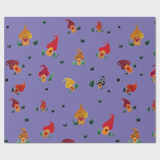 Aquarellpilze Wrapping Paper Geschenkpapier (Flach)