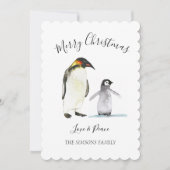 Aquarellpinguin Frohe Weihnachten Frohe fröhlich h (Vorderseite)