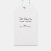 Aquarellpinguin Frohe Weihnachten Geschenkanhänger (Rückseite)