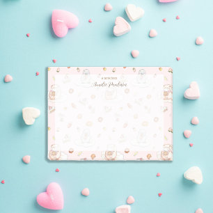 Aquarellpinguin in Süßigkeiten Traumhaft Rosa Name Post-it Klebezettel