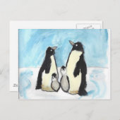Aquarellpinguin-Kinder Kunst Postkarte (Vorne/Hinten)