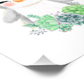 Aquarellpinguin mit Sukkulturen Foto drucken (Ecke)