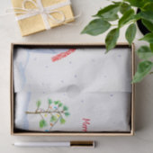 Aquarellpinguin mit Weihnachtsbeleuchtung Seidenpapier (Geschenk)