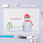 Aquarellpinguin mit Weihnachtsbeleuchtung Seidenpapier (Handwerk)