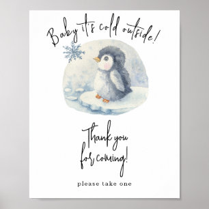 Aquarellpinguin - Vielen Dank für Ihr Kommen Poster
