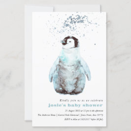 Aquarellpinguin Winter Kinderdusche Einladung