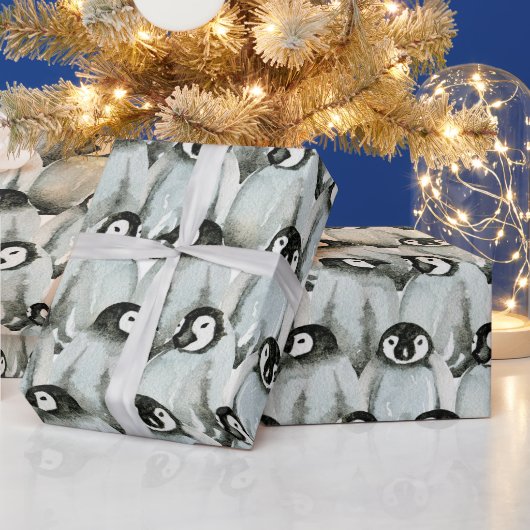 Aquarellpinguine Weihnachten Geschenkpapier (Feiertage)