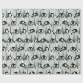 Aquarellpinguine Weihnachten Geschenkpapier (Flach)