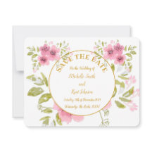 Aquarellpink Anemone Save the Date