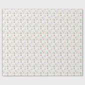 Aquarellpink & Green Golf Cart Turnier Geschenkpapier (Flach)