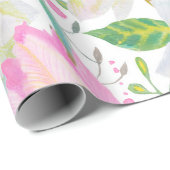 Aquarellpink Tulip Blumenmuster Geschenk Geschenkpapier (Rolleneckpunkt)