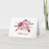 Aquarellpink und Bordeaux Blumensympathie-Karte Karte (Vorderseite)