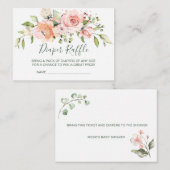 Aquarellpinke Aprikosen/Rose Windeln Begleitkarte (Vorne/Hinten)