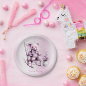 Aquarellpinke Babybärplatine Pappteller (Party)
