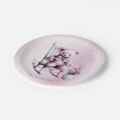 Aquarellpinke Babybärplatine Pappteller (Schrägansicht)