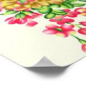 Aquarellpinke Blume abstrakt, Art, Backing Poster (Ecke)