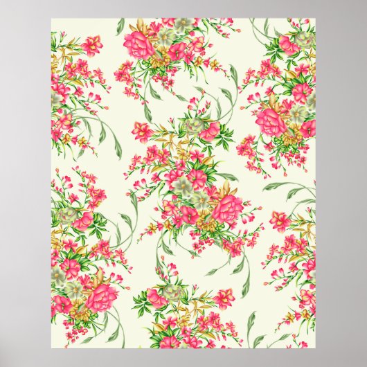 Aquarellpinke Blume abstrakt, Art, Backing Poster (Vorne)