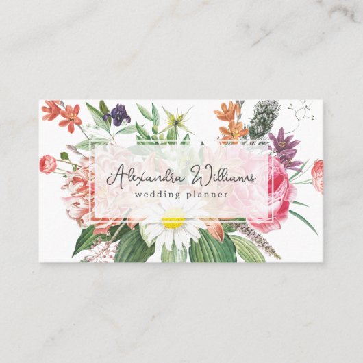 Aquarellpinke Blume Blumenkarte Visitenkarte (Vorderseite)